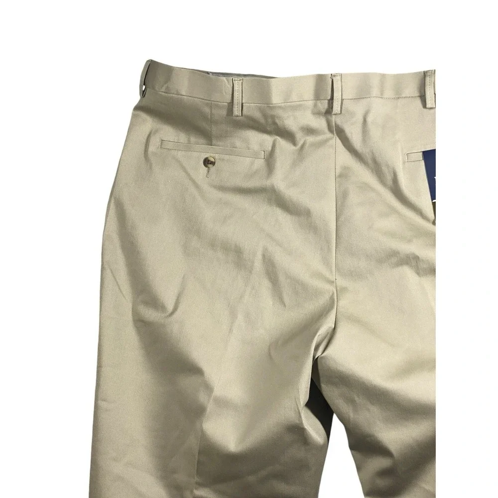 Haggar‎ Big & Tall Iron Free Premium Khaki Classic Fit Flat Front Pants Sz 44x29